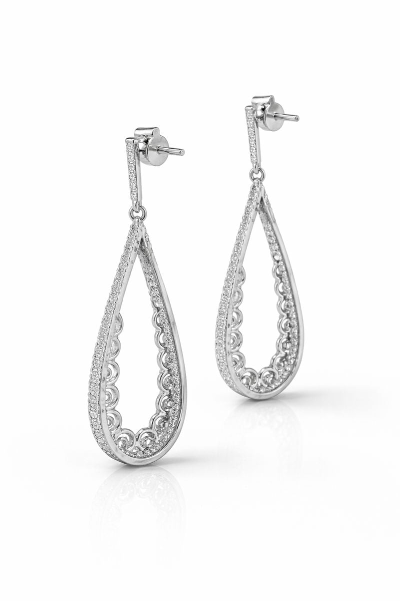 Silver Teardrop Glow Earrings