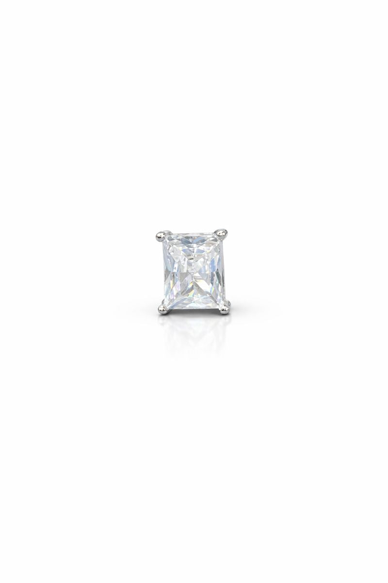 Radiant Square-Cut Zircon Stud Earrings