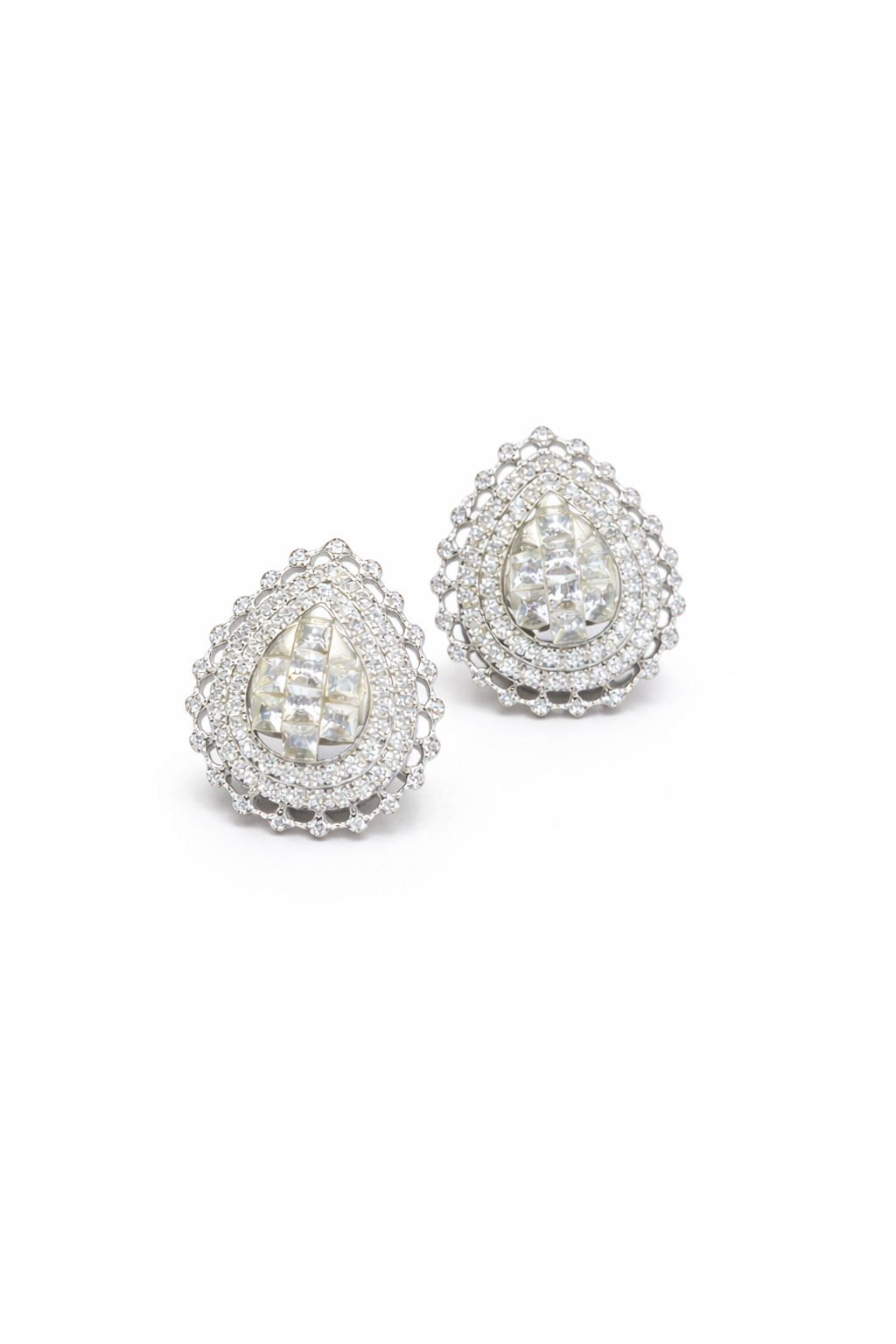 Teardrop Zircon Stud Earrings – 925 Sterling Silver