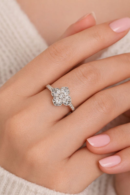 Elegant Bloom Zircon Ring