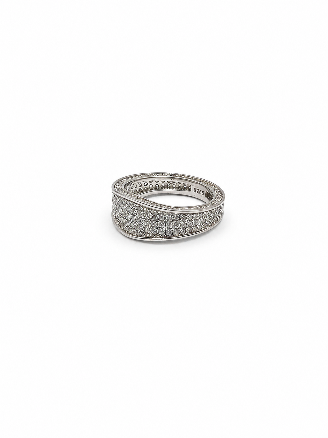 Luxury Pave White Zircon 925 Sterling Silver Ring