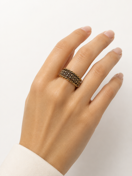 Antique Gold Plated Silver Band