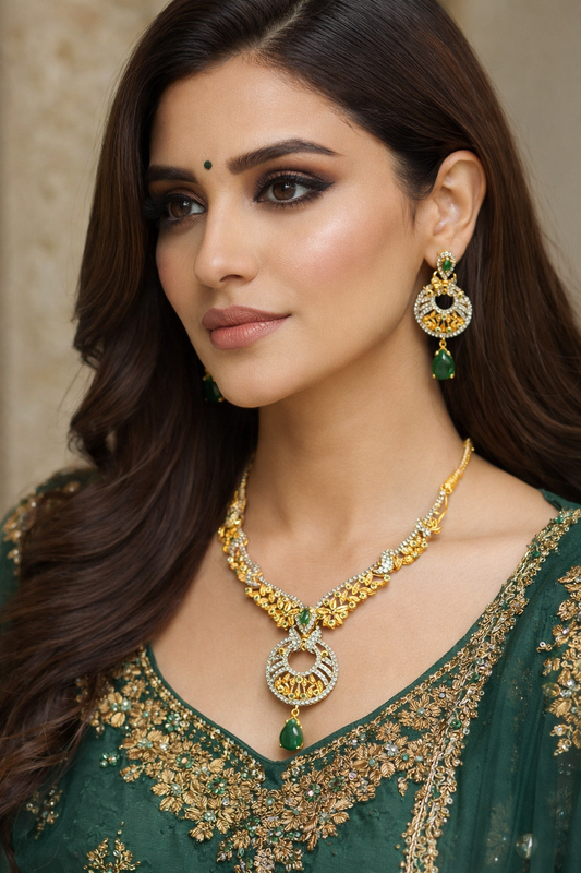 Zarqash Green Essence Necklace Set