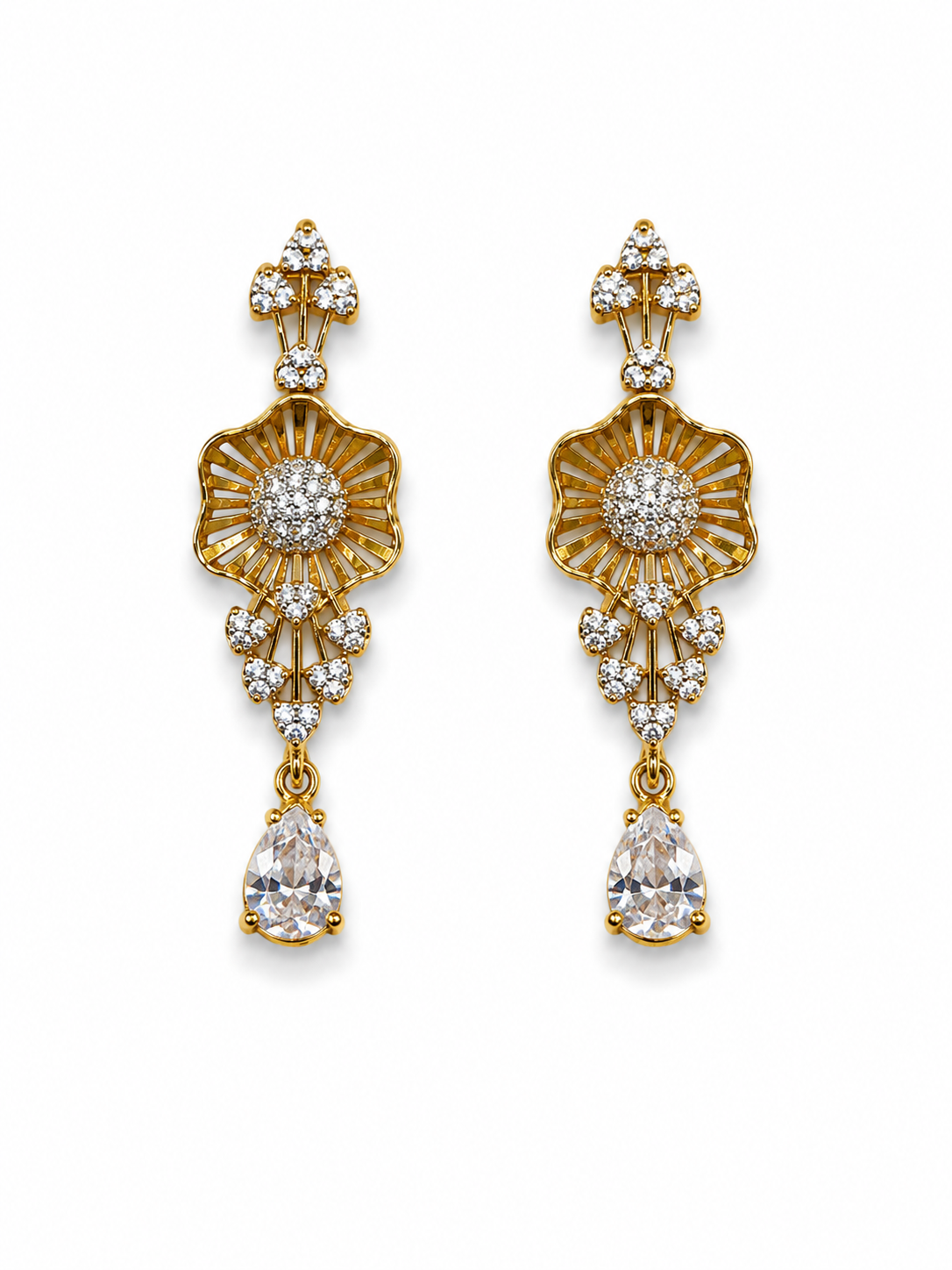 Golden Blossom Silver Necklace Set