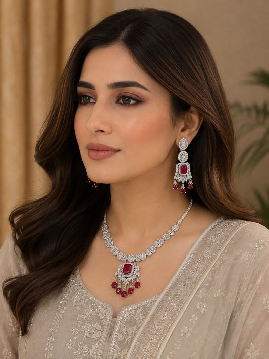 Ruby Royal Necklace Set