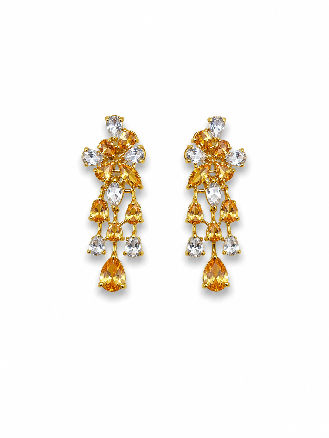 Golden Blossom Silver Necklace Set