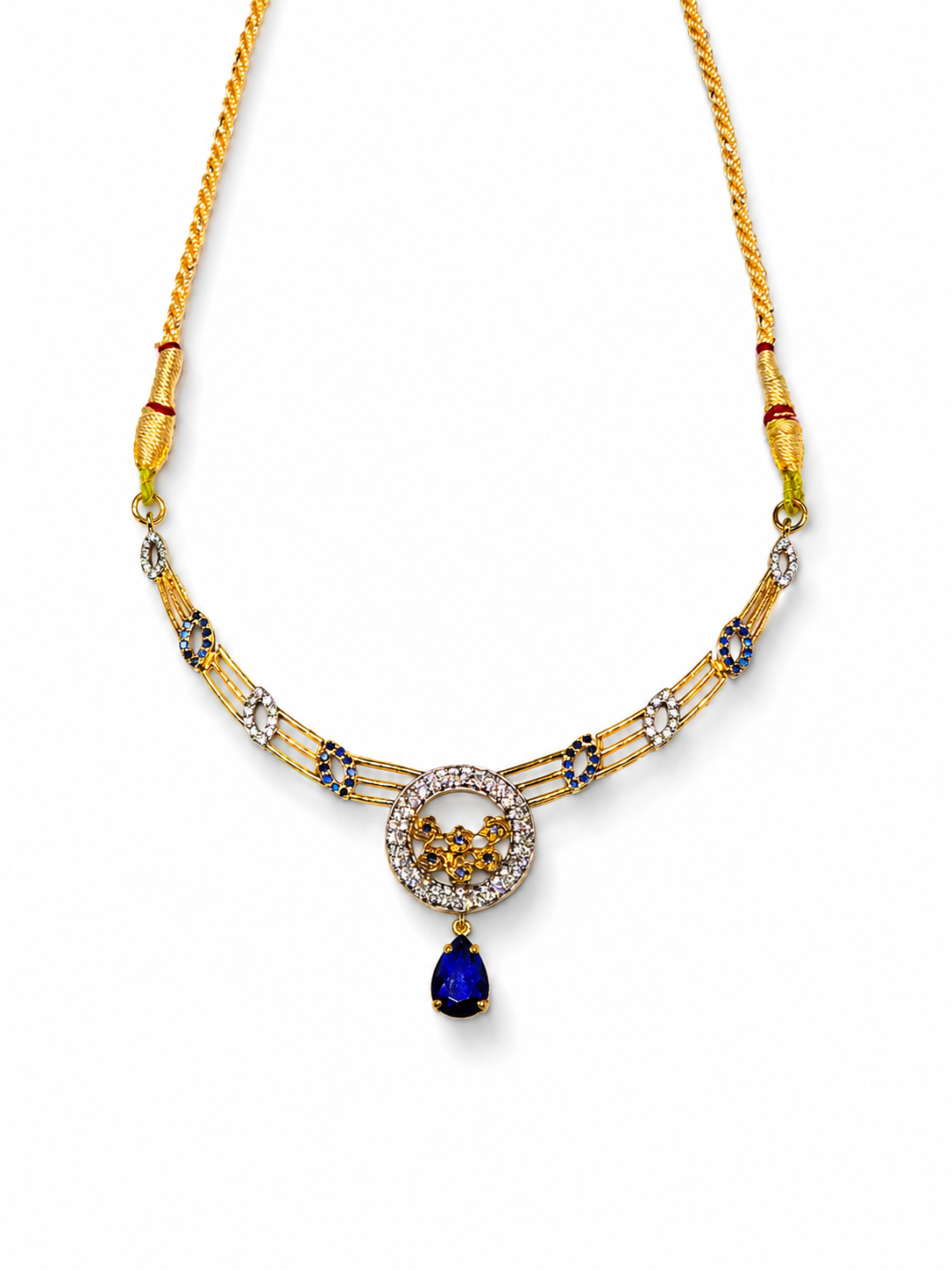 Azure Royal Silver Necklace Set