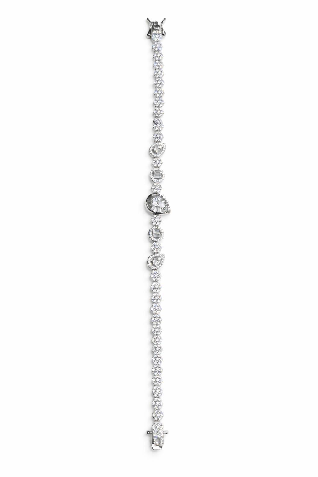 Celestia Pear Halo Tennis Bracelet