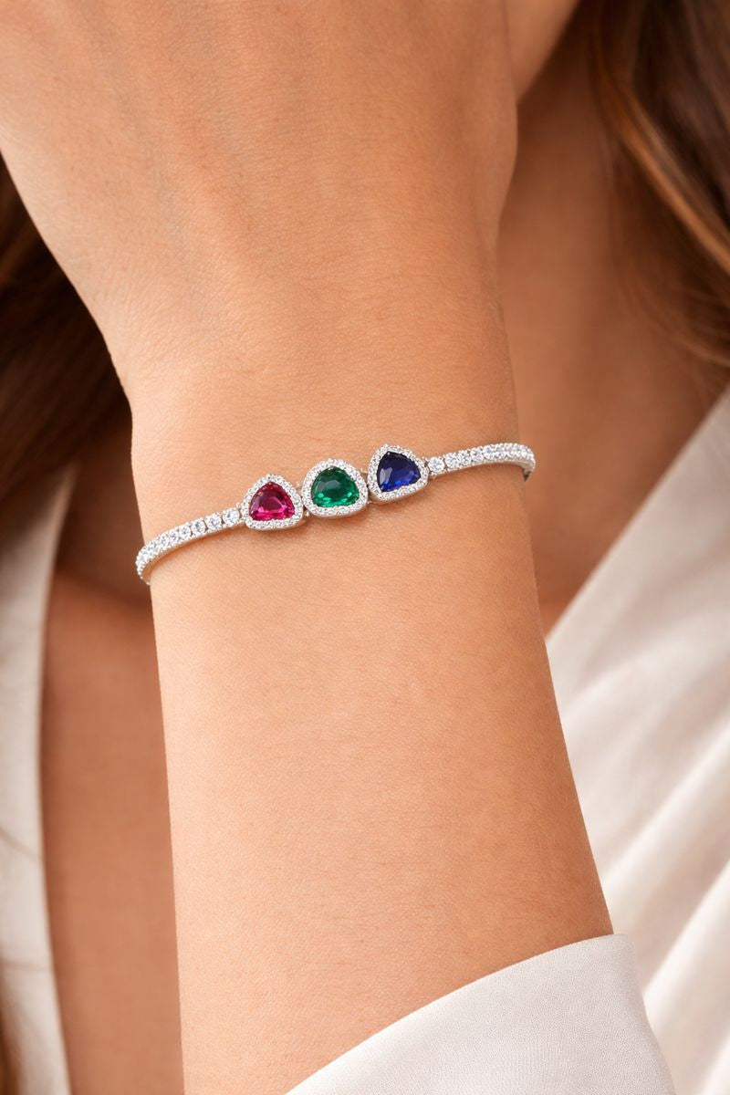 Trinity Heart Tennis Bracelet