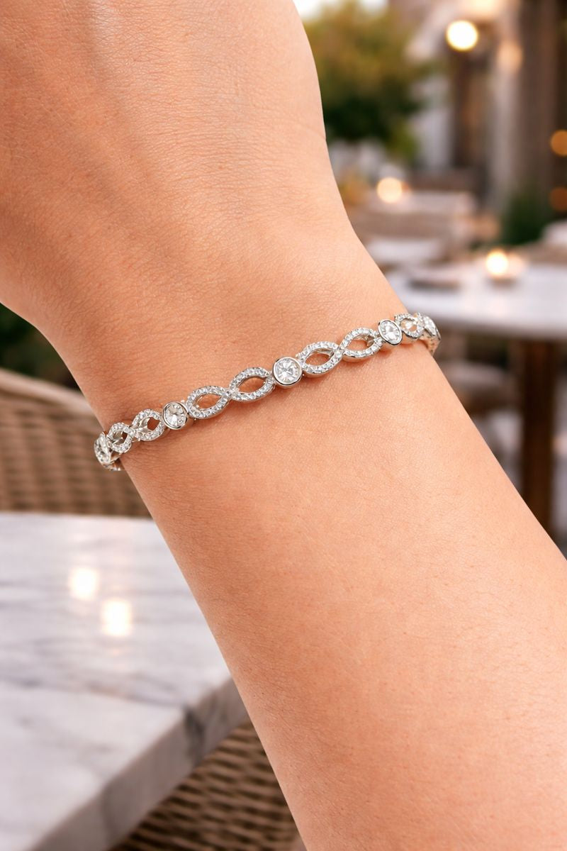 Eterna Infinity Zircon Bracelet – 925 Sterling Silver