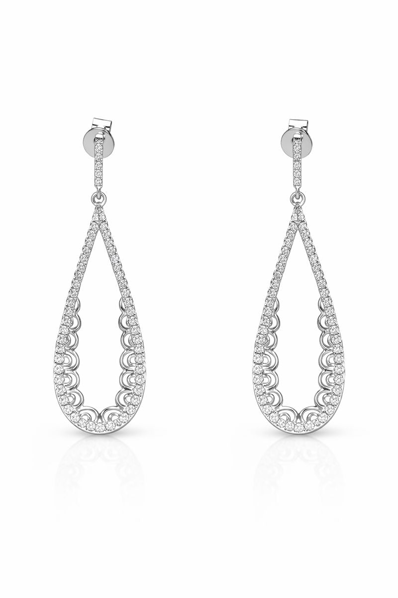 Silver Teardrop Glow Earrings