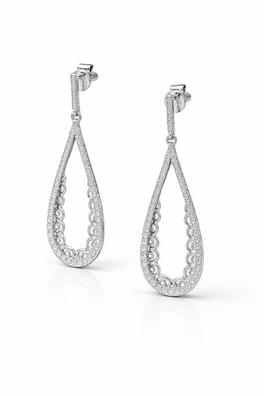 Silver Teardrop Glow Earrings