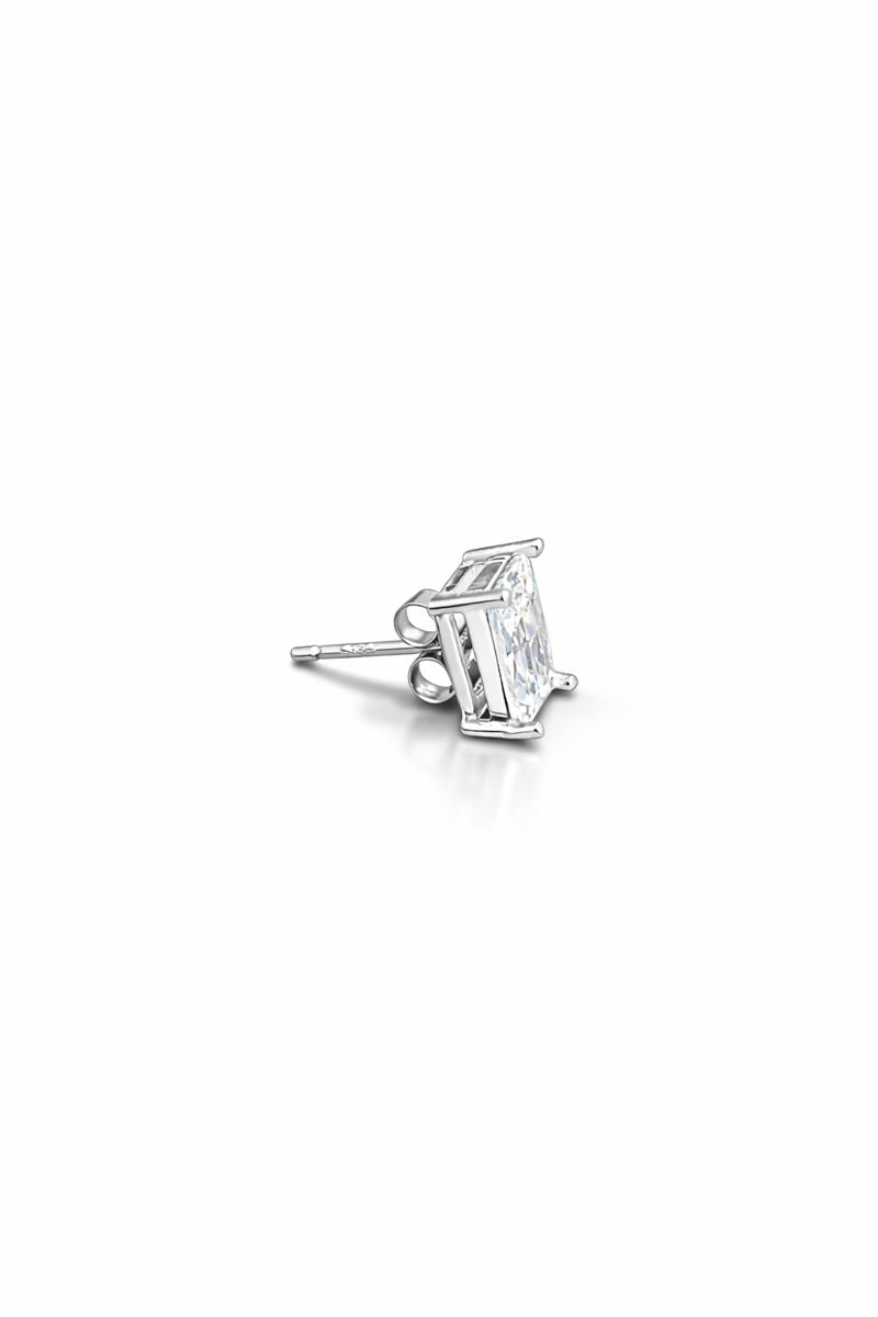 Radiant Square-Cut Zircon Stud Earrings