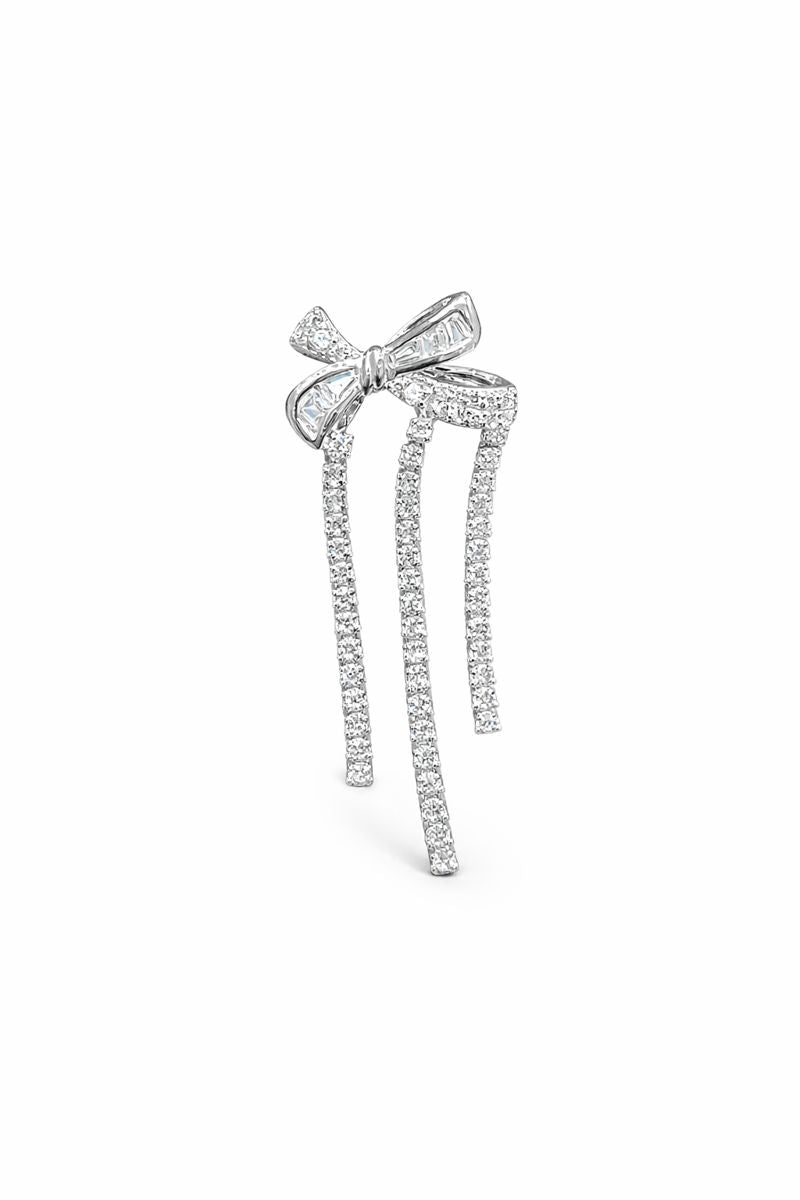 Luxe Bowfall Zircon Drop Earrings