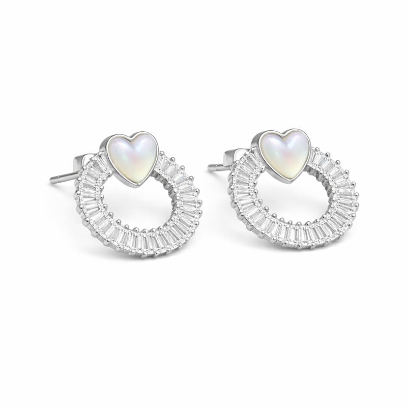 Aurora Heart Hoop Earrings