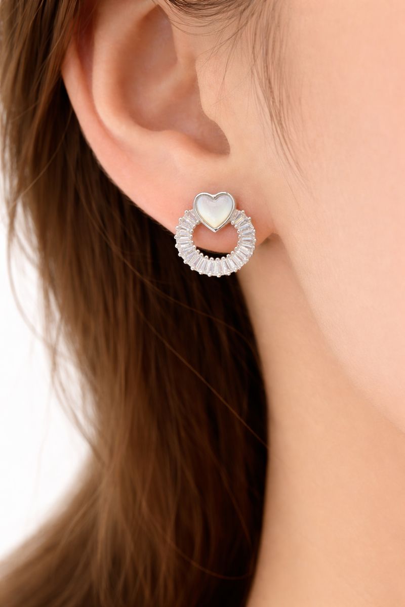 Aurora Heart Hoop Earrings