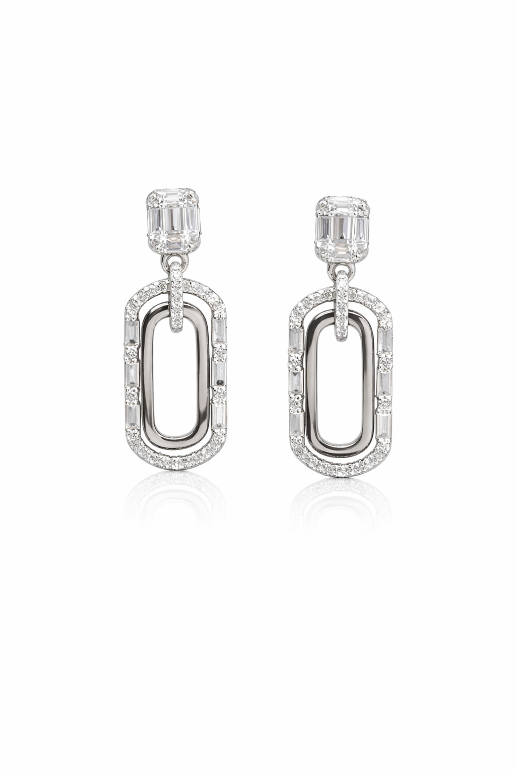 Aurora Link Drop Earrings – 925 Sterling Silver