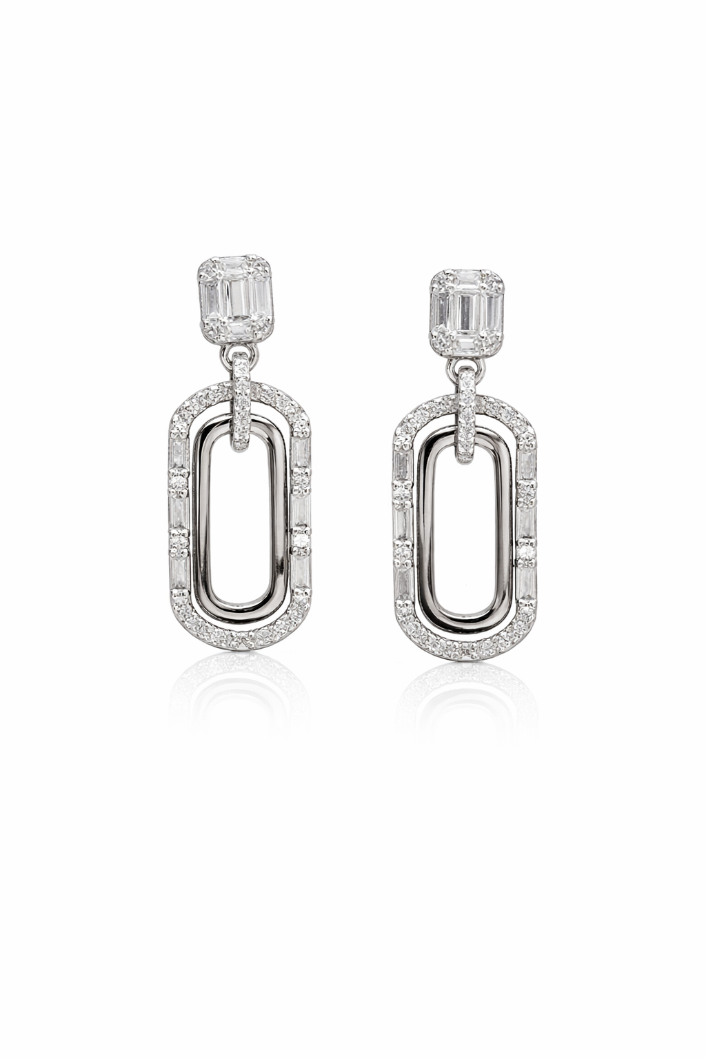 Aurora Link Drop Earrings – 925 Sterling Silver