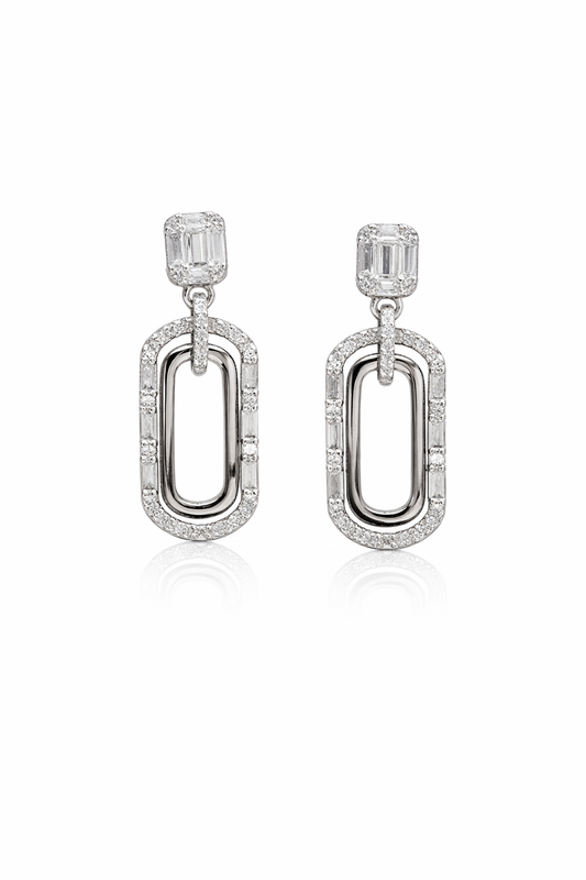 Aurora Link Drop Earrings – 925 Sterling Silver