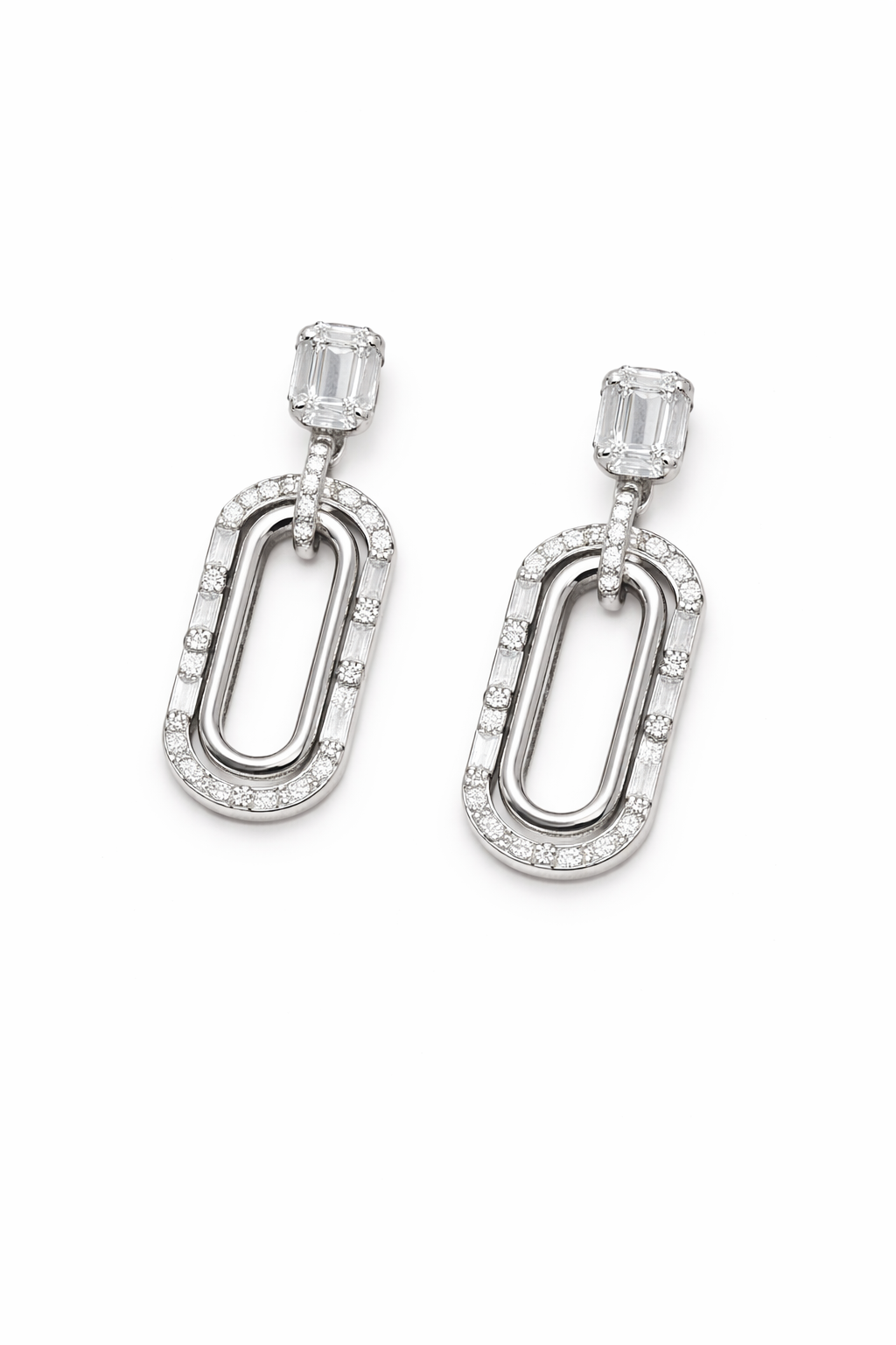 Aurora Link Drop Earrings – 925 Sterling Silver
