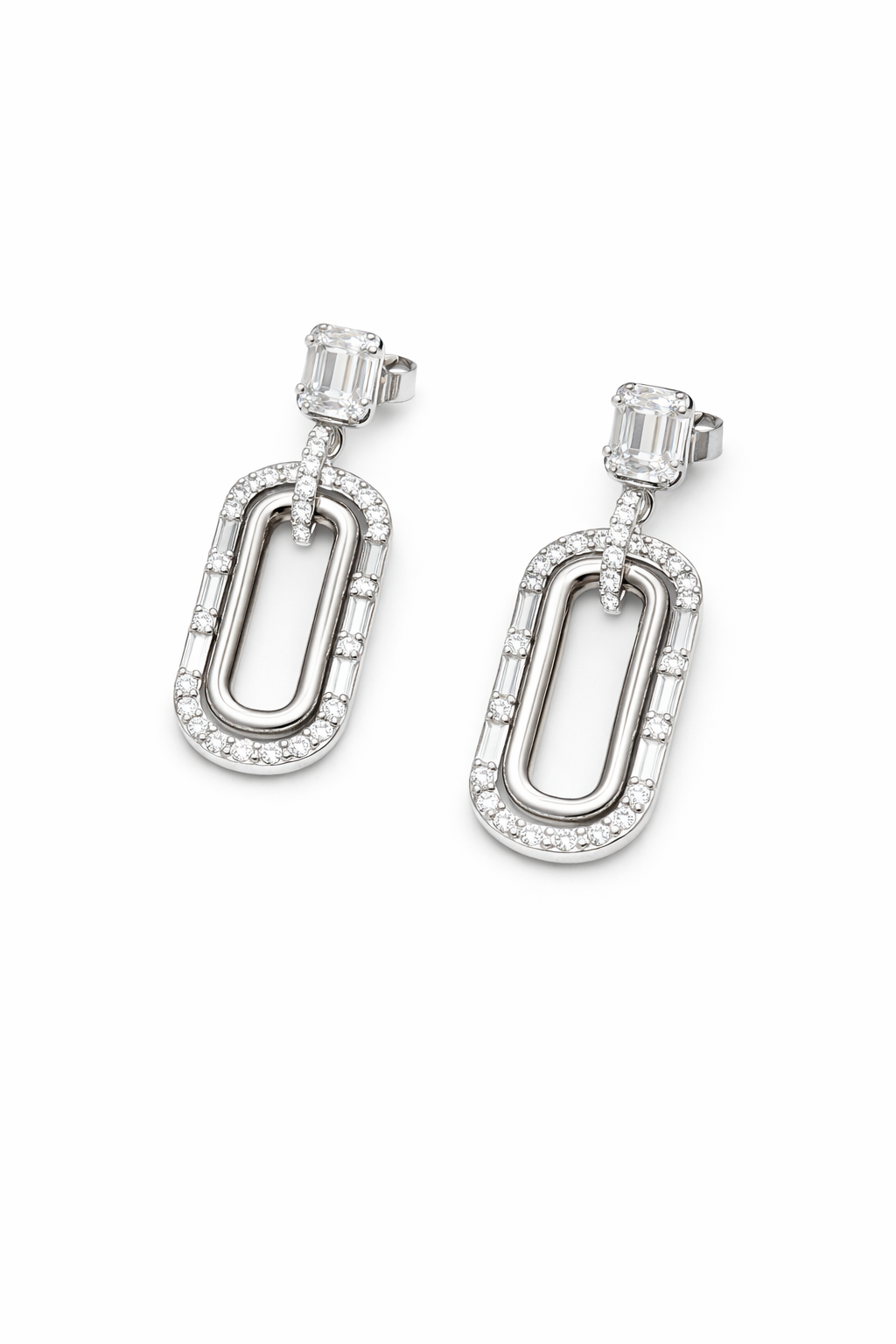 Aurora Link Drop Earrings – 925 Sterling Silver