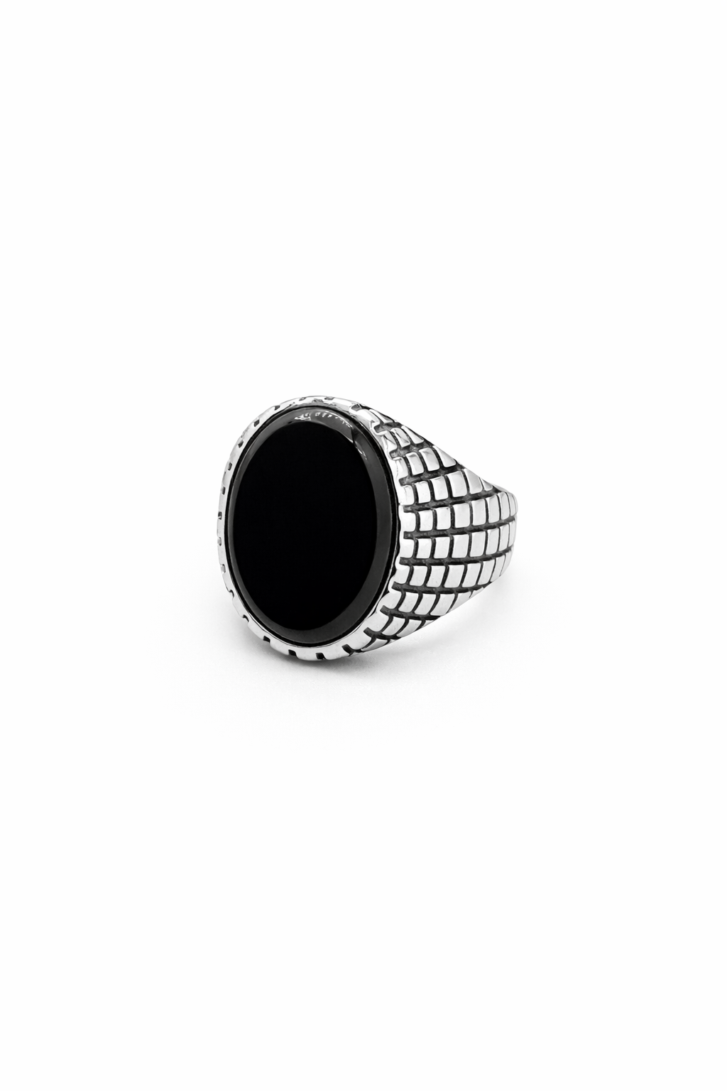 Italian Onyx Crest Signet Ring