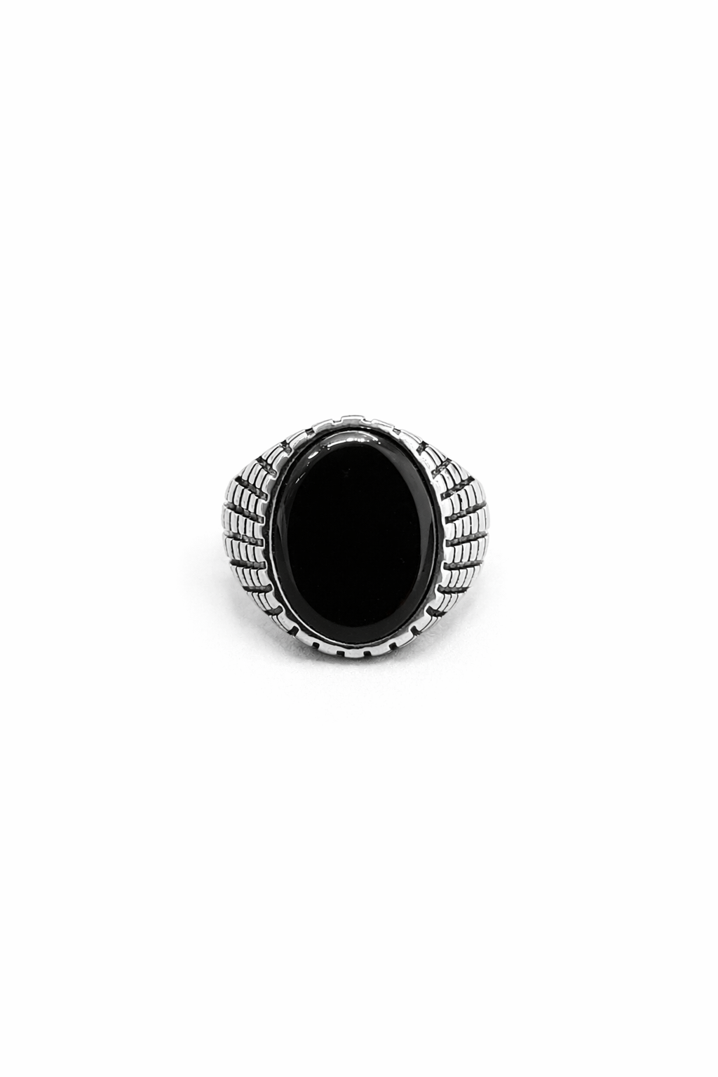 Italian Onyx Crest Signet Ring