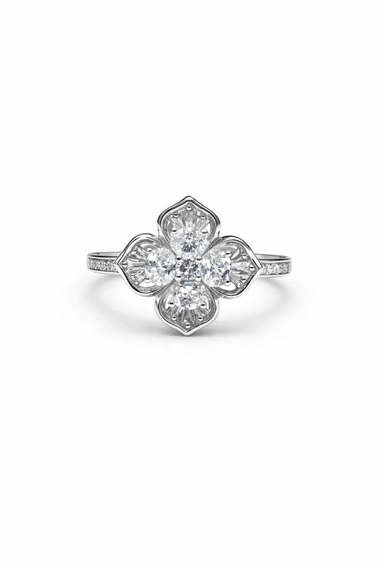 Elegant Bloom Zircon Ring