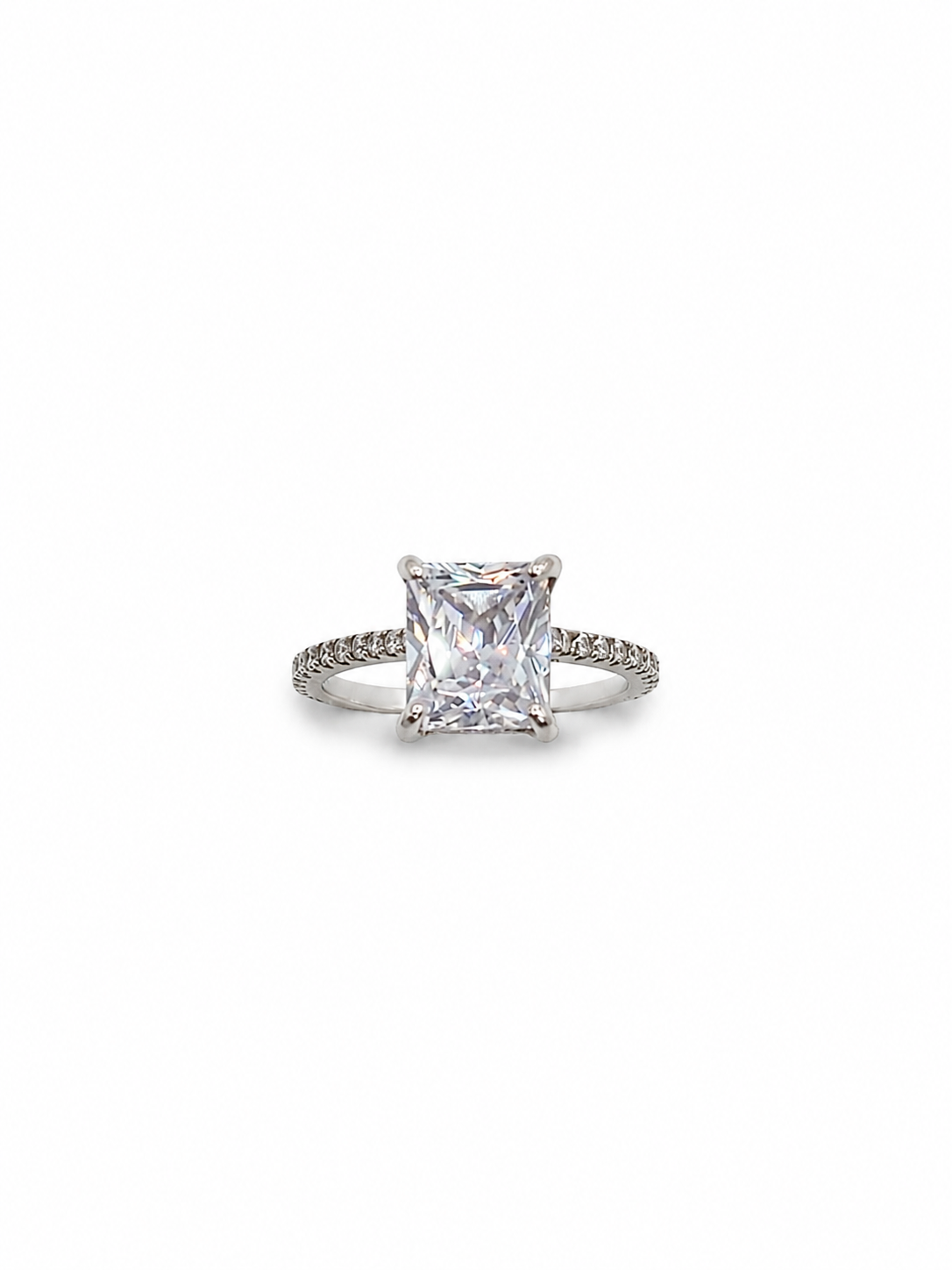 Princess Cut White Zircon 925 Sterling Silver Ring