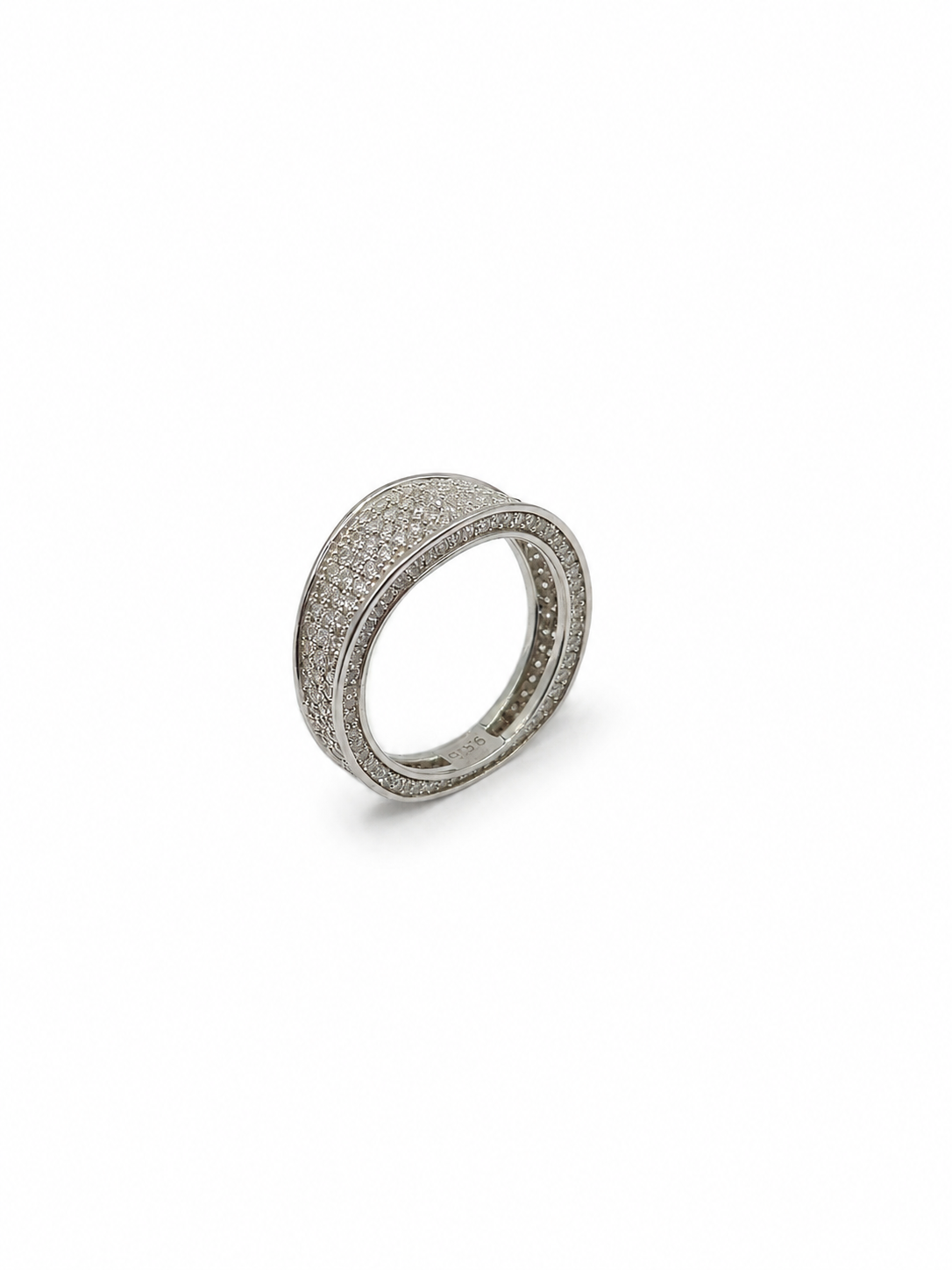 Luxury Pave White Zircon 925 Sterling Silver Ring