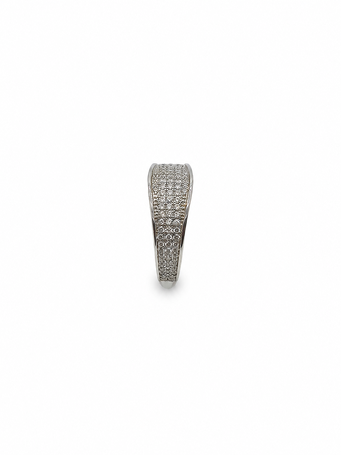 Luxury Pave White Zircon 925 Sterling Silver Ring