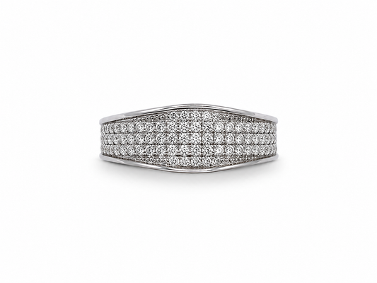 Luxury Pave White Zircon 925 Sterling Silver Ring