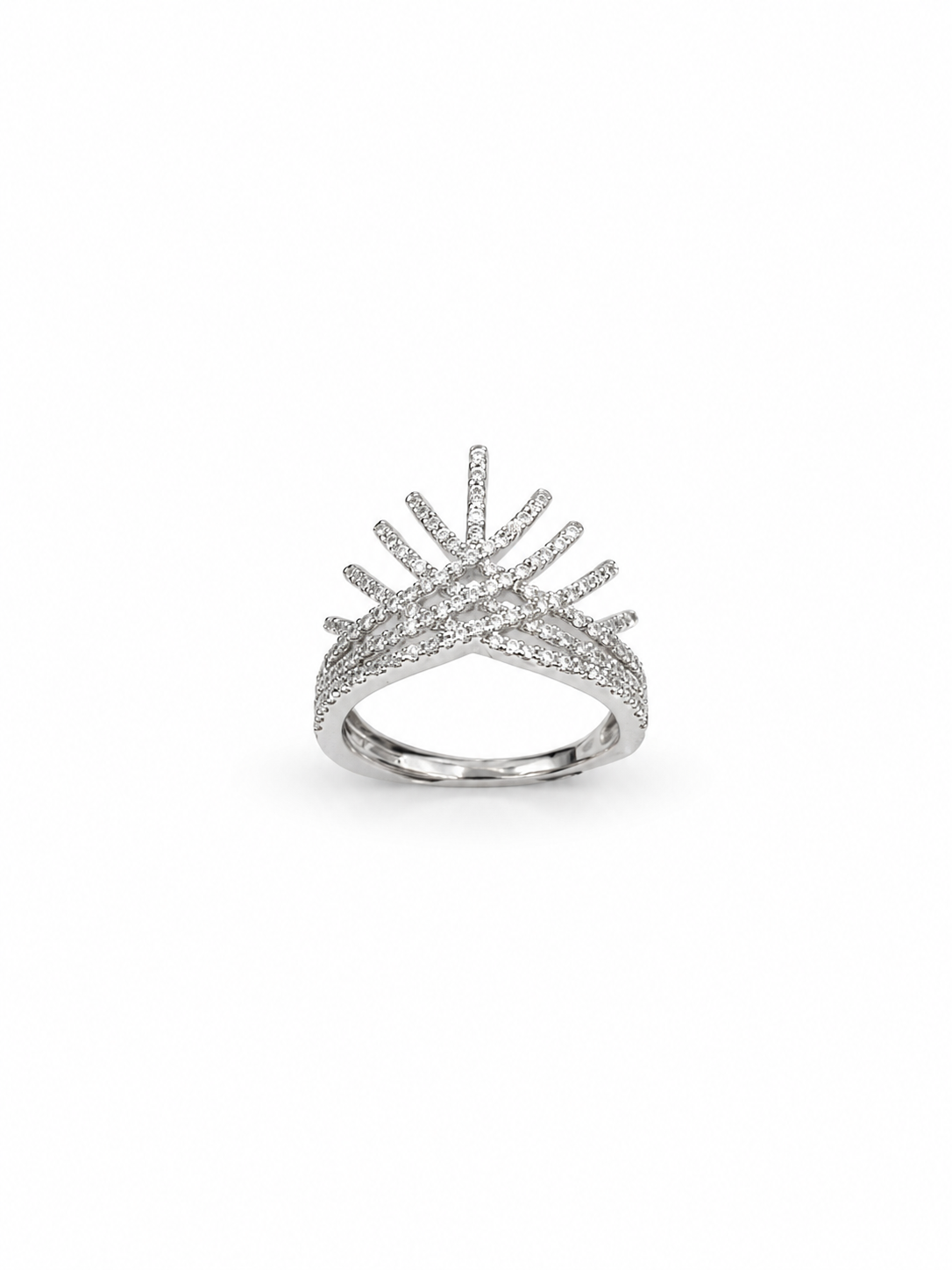 Crown Style Zircon Ring