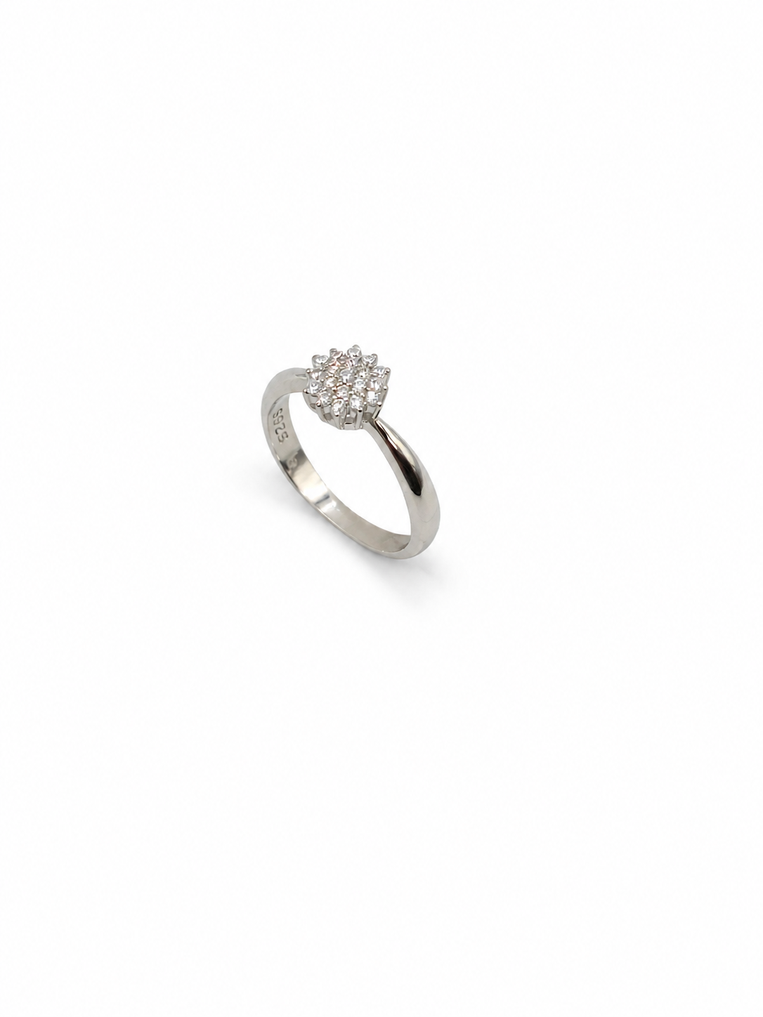 925 Silver Flower Ring – Rhodium Coated Sterling Silver Ring