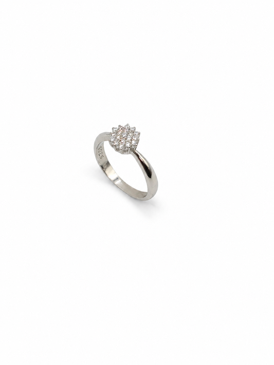 925 Silver Flower Ring – Rhodium Coated Sterling Silver Ring