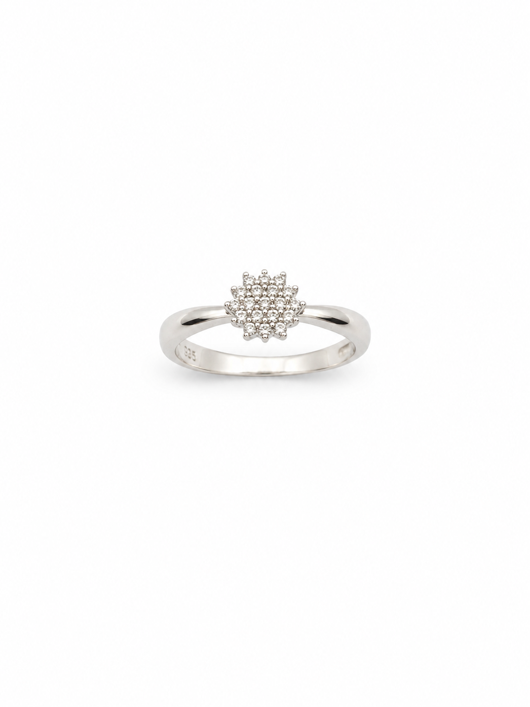 925 Silver Flower Ring – Rhodium Coated Sterling Silver Ring