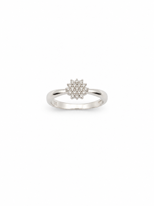 925 Silver Flower Ring – Rhodium Coated Sterling Silver Ring