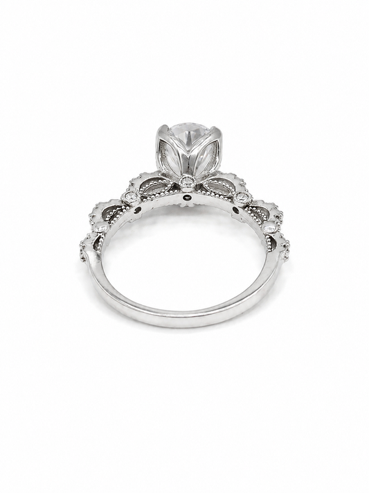 925 Silver Zircon Ring – Diamond Look Rhodium Coated Ring