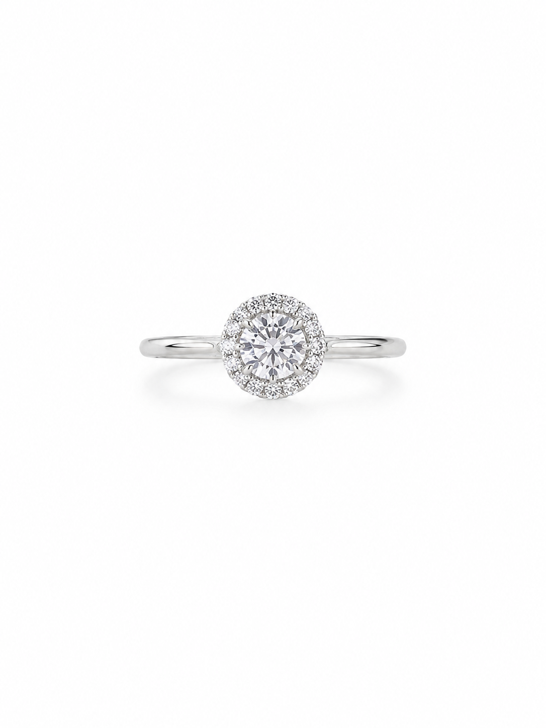 925 Silver Zircon Ring – Diamond Look Halo Ring