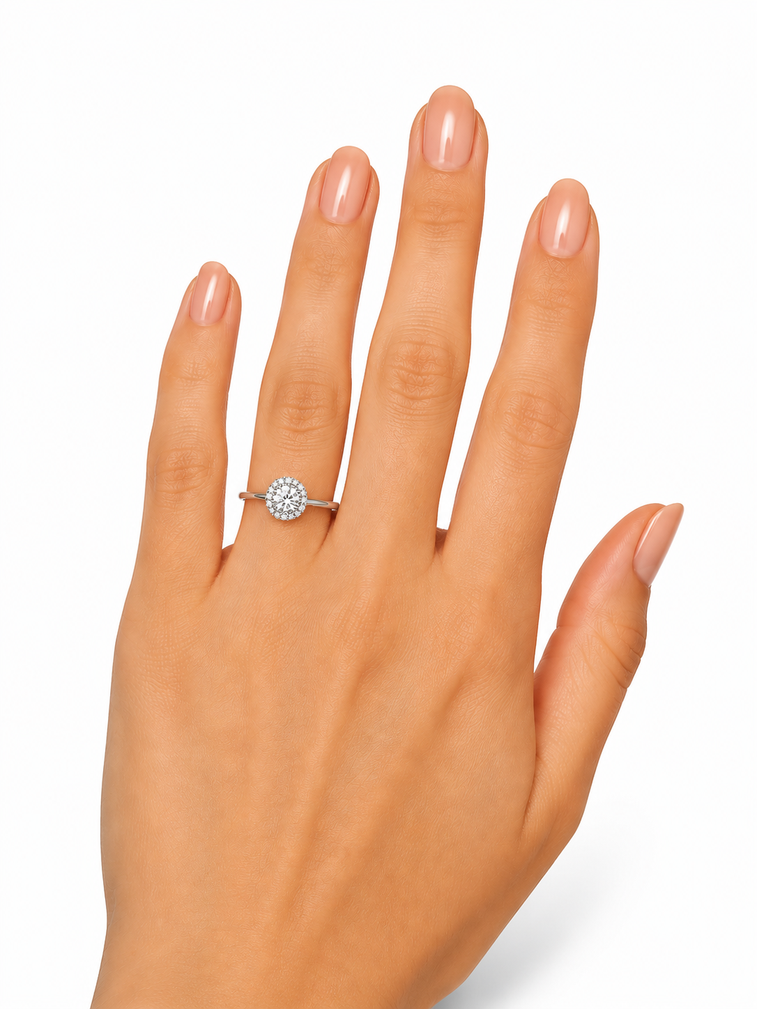 925 Silver Zircon Ring – Diamond Look Halo Ring