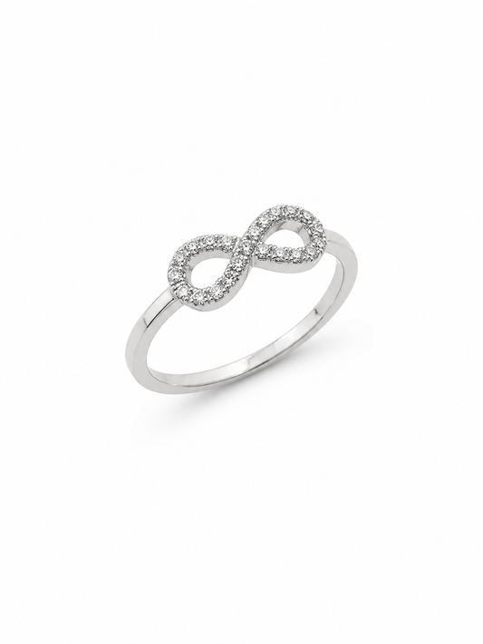 925 Silver Infinity Ring – Rhodium Coated Sterling Silver Ring
