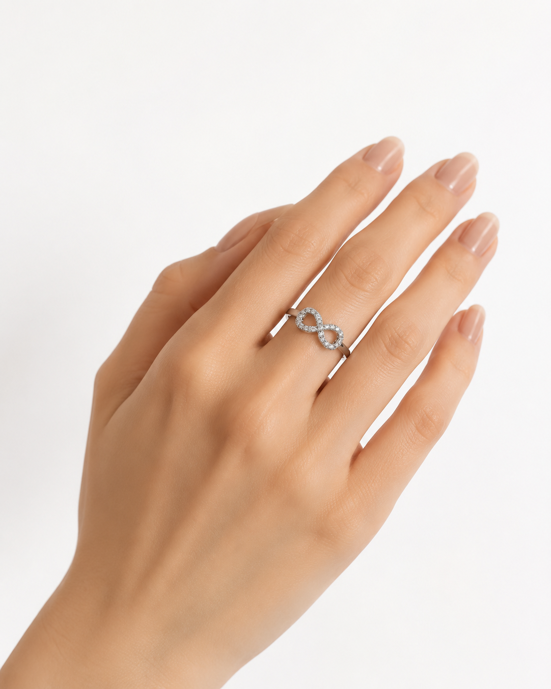 925 Silver Infinity Ring – Rhodium Coated Sterling Silver Ring