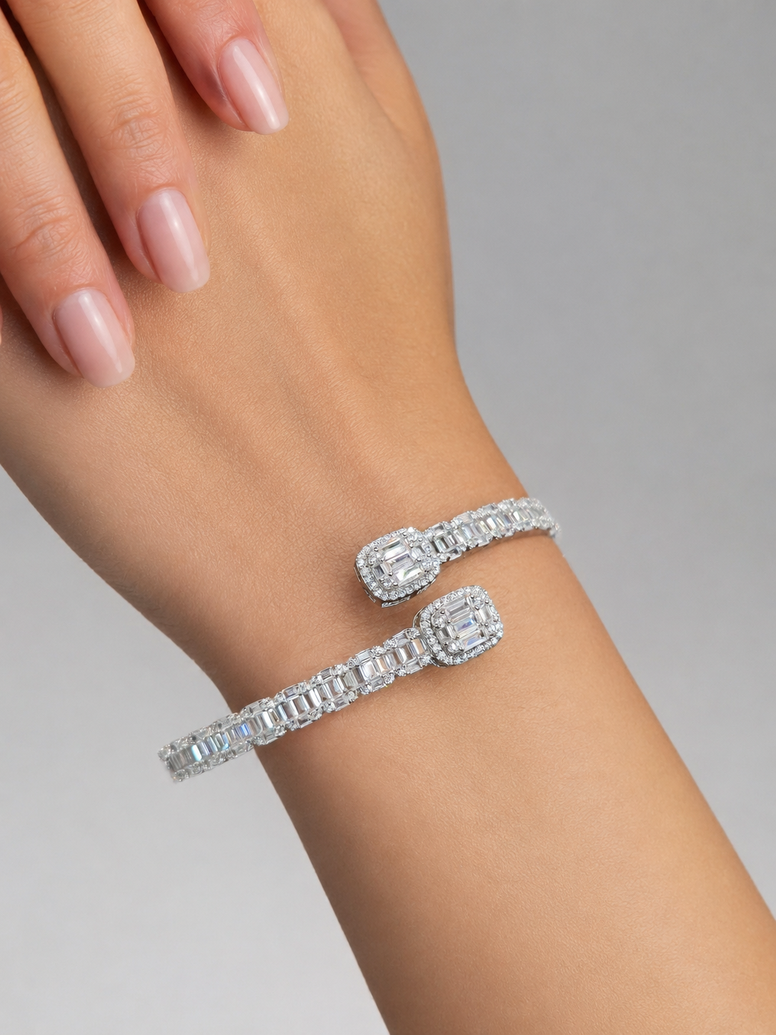 925 Silver Kara Bracelet – Rhodium Coated Luxury Bracelet