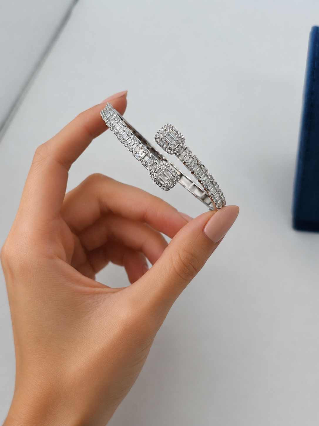 925 Silver Kara Bracelet – Rhodium Coated Luxury Bracelet