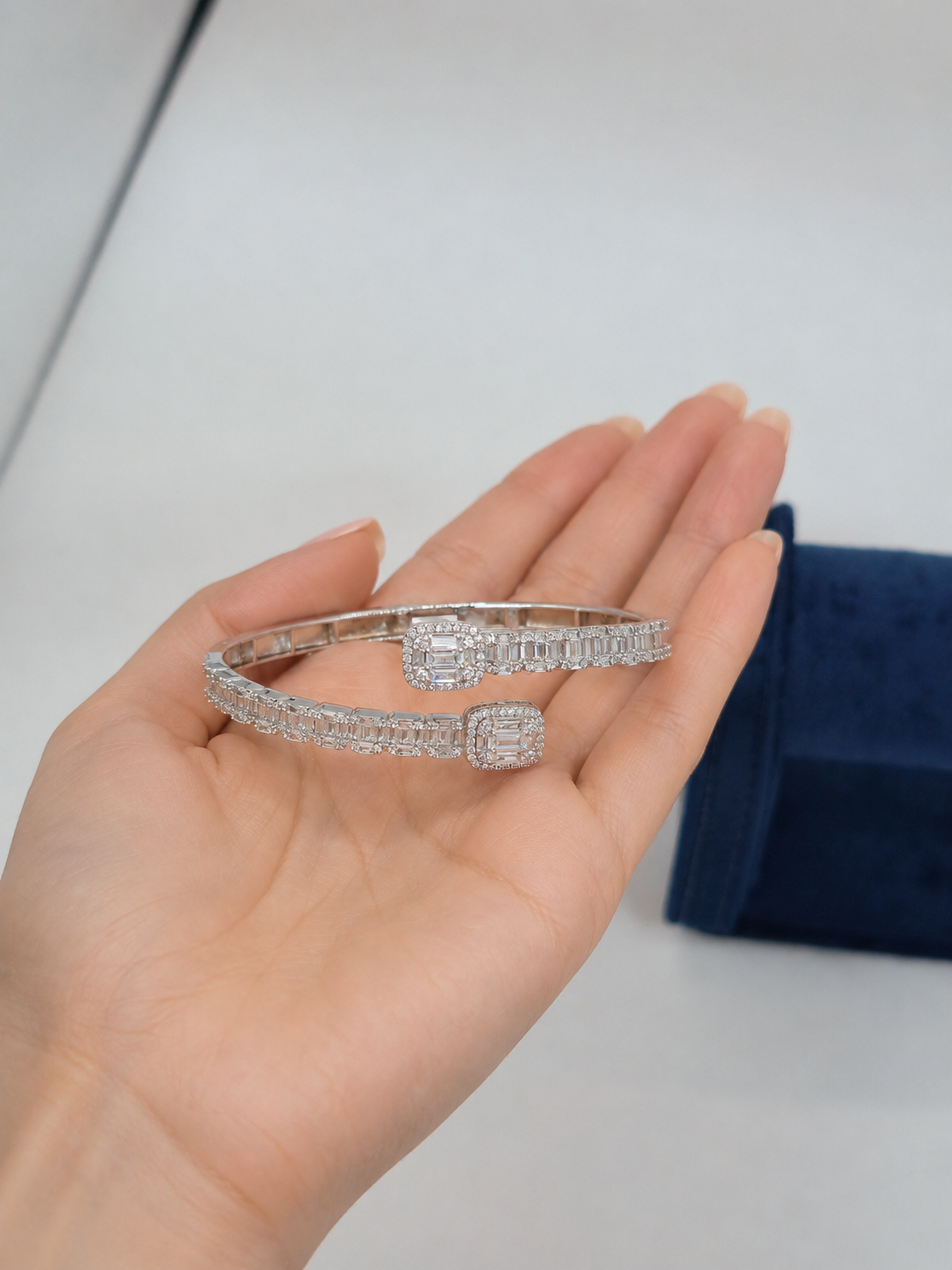 925 Silver Kara Bracelet – Rhodium Coated Luxury Bracelet