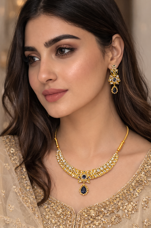 Midnight Noor Blue Luxe Necklace Set