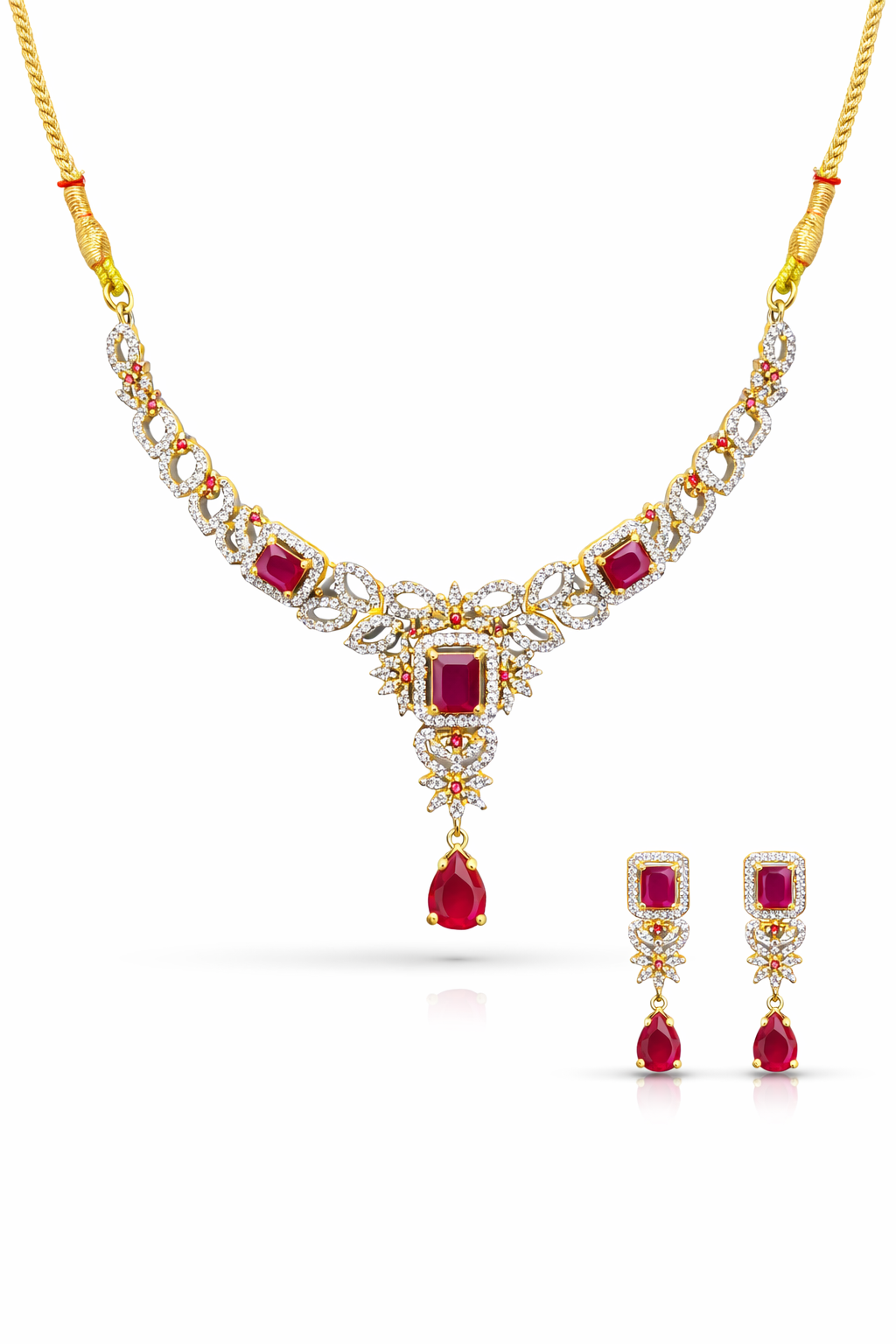 Crimson Royale Drop Luxe Necklace Set
