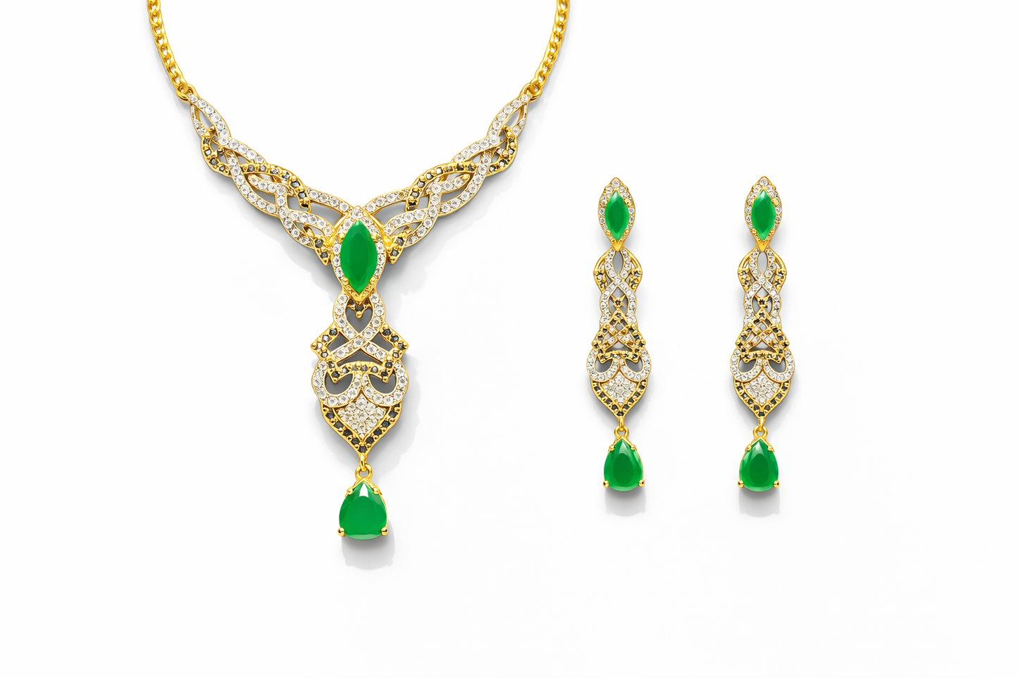 Zarqash Green Royale Necklace Set