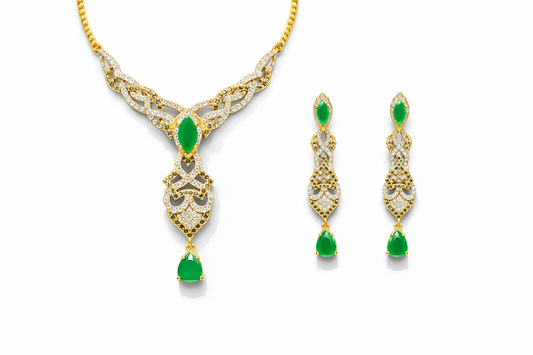 Zarqash Green Royale Necklace Set