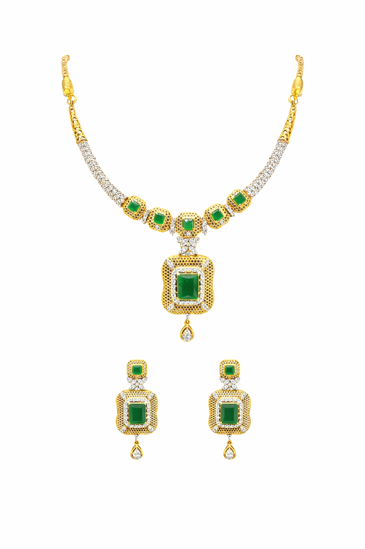 Zamora Luxe Green Radiance Necklace Set